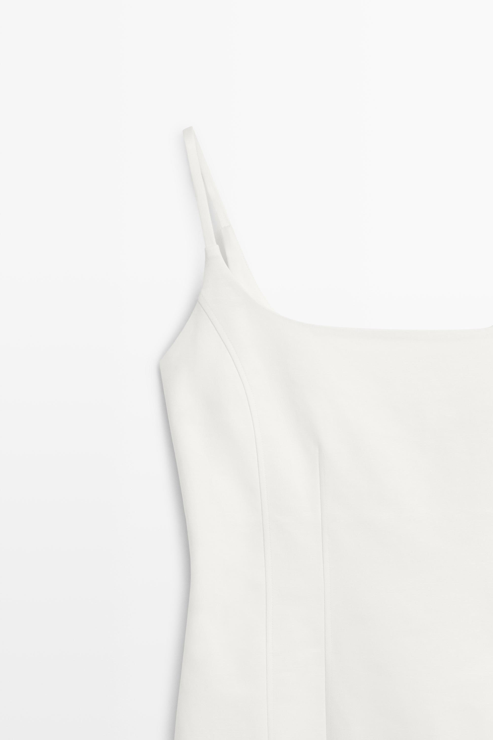 Cotton blend stretch midi dress
